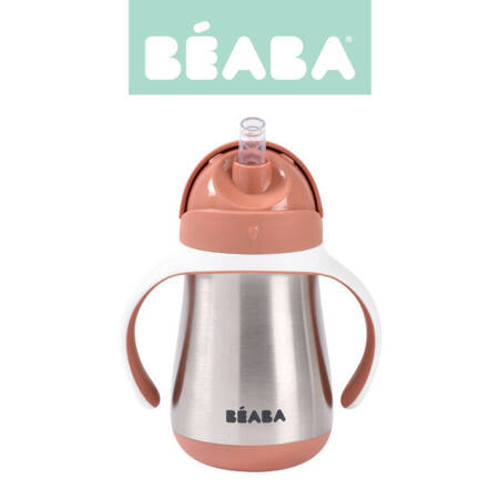 Beaba Bidon niekapek ze słomką termiczny 250 ml Terracotta