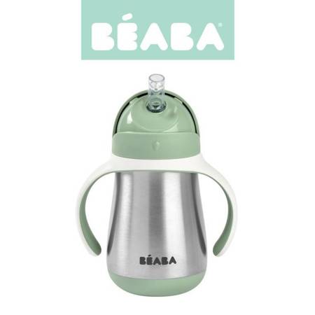 Beaba Bidon termiczny termobutelka ze słomką 250 ml Sage green