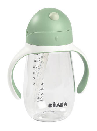 Beaba Butelka kubek niekapek tritanowa ze słomką 300 ml Sage green