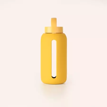 Bink - Szklana butelka do monitorowania dziennego nawodnienia Mama Bottle - Mustard
