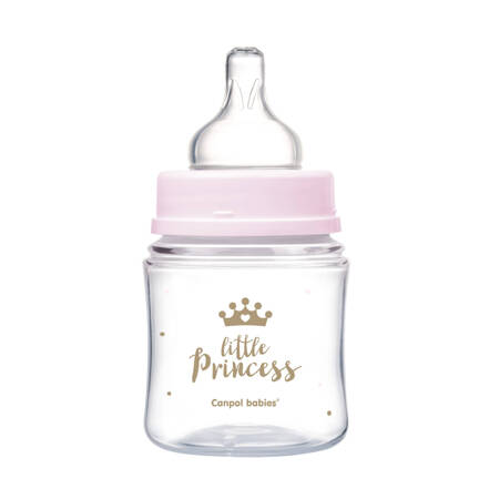 Butelka szeroka antykolkowa Canpol babies 120 ml PP EasyStart ROYAL BABY - Różowa