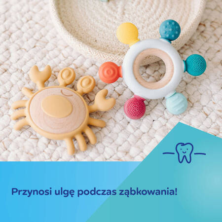 Canpol babies gryzak drewniano-silikonowy dla niemowląt KRAB