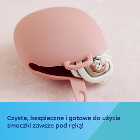 Canpol babies silikonowe etui na smoczek - Różowe