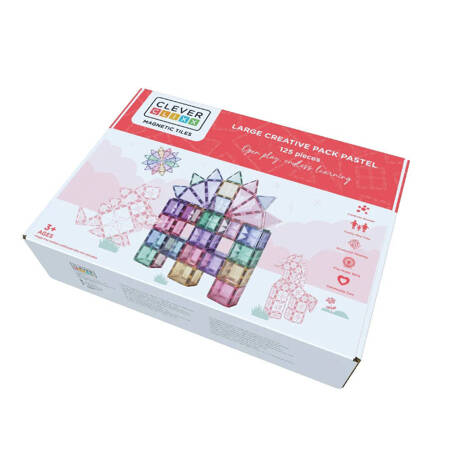 Cleverclixx - Klocki magnetyczne Large Creative Pack Pastel - 125 el.