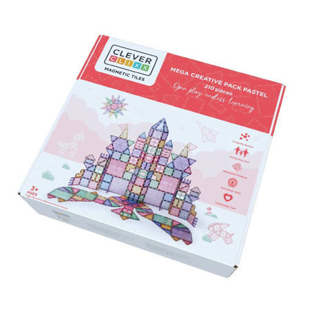 Cleverclixx - Klocki magnetyczne Mega Creative Pack Pastel - 210 el.