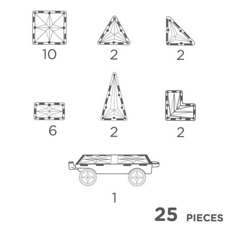 Cleverclixx - Klocki magnetyczne Wheels Pack Intense - 25 el.