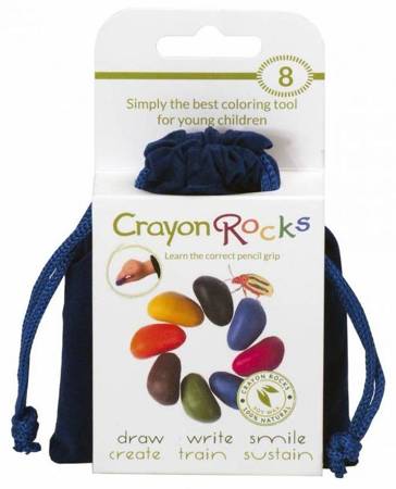 Crayon Rocks - Kredki w aksamitnym woreczku  - 8 kolorów
