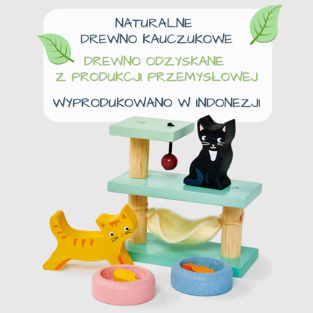 Drewniane figurki do zabawy - kotki, Tender Leaf Toys