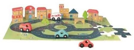 Drewniane puzzle, miasto i samochodziki | Egmont Toys