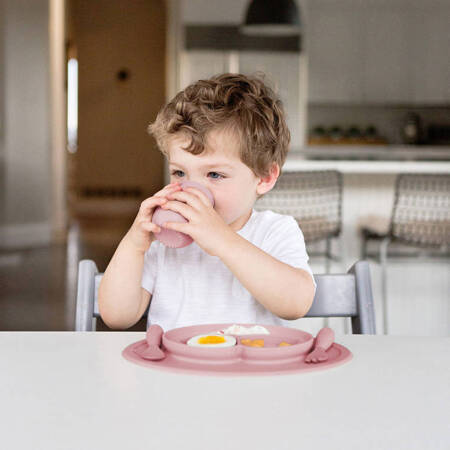 EZPZ Komplet naczyń silikonowych Mini Feeding Set pastelowy róż