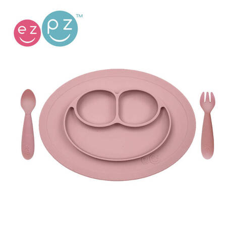 EZPZ Komplet naczyń silikonowych Mini Feeding Set pastelowy róż