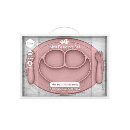 EZPZ Komplet naczyń silikonowych Mini Feeding Set pastelowy róż