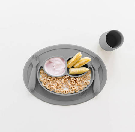 EZPZ Komplet naczyń silikonowych Mini Feeding Set szary