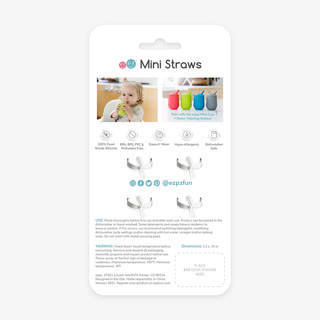 EZPZ Silikonowy kubeczek ze słomką Mini Cup + Straw Training System 120 ml + 2 słomki GRATIS pastelowa szarość