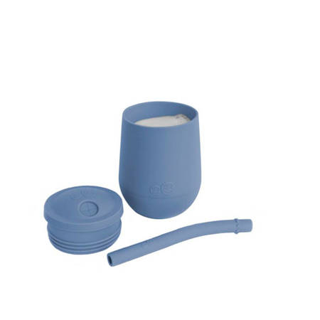 EZPZ Silikonowy kubeczek ze słomką Mini Cup + Straw Training System 120 ml Indigo