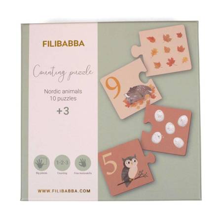 Filibabba Puzzle do nauki liczenia Nordic animals