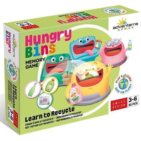 Gra planszowa memory dla dzieci Segregacja śmieci – Hungry Bins Adventerra Games