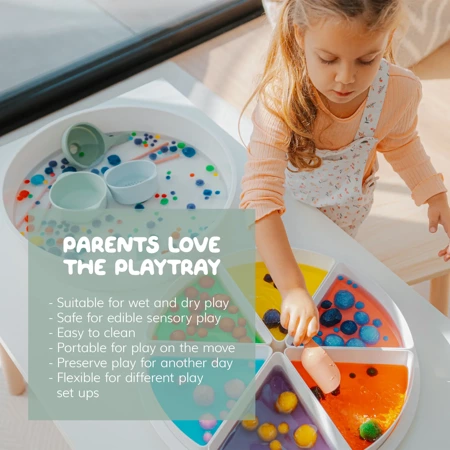 Inspire My Play - PlayTRAY - sensoryczna tacka do zabawy z wyjmowanymi przegródkami i pokrywką