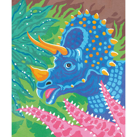 Janod - Zestaw kreatywny Malowanie po numerach Dinozaury 2 obrazy 7+