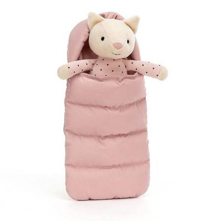 JellyCat - Kot w śpiworku różowym 23cm