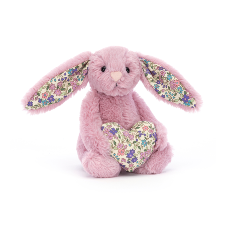 Jellycat - Króliczek Kwieciste Uszy z Serduszkiem Różowy 15 cm