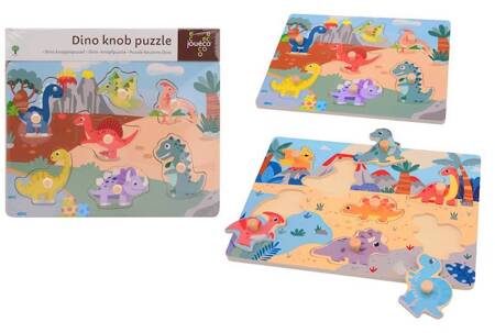 Joueco - Drewniane puzzle z uchwytami DINO