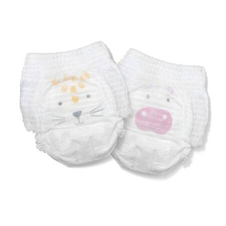 Kit and Kin - Biodegradowalne Pieluchomajtki Nappy Pants 4 (9-15kg), Hippo/Leopard, 22 szt.