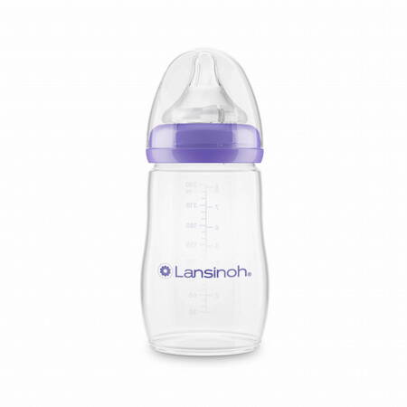 Lansinoh - Feeding Bottle 2 x 240 ml + NW Teat - Butelka do karmienia 2 x 240 ml ze smoczkiem NaturalWave