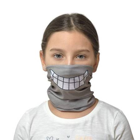 Lassig Wielofunkcyjna chusta komin Flexi Loop Smile grey