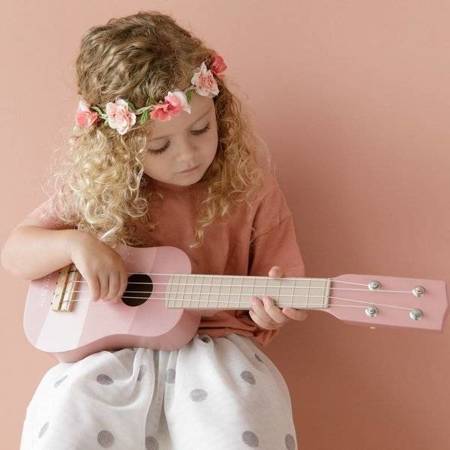 Little Dutch - Gitara - Drewniana Różowa 