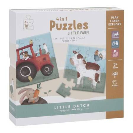 Little Dutch Puzzle 4 elementy Little Farm FSC LD7153