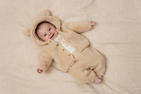 Little Dutch Zapinana bluza z kapturem Teddy - Baby Bunny Sand 80 CL25823621