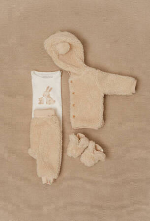 Little Dutch Zapinana bluza z kapturem Teddy - Baby Bunny Sand 92 CL25823821