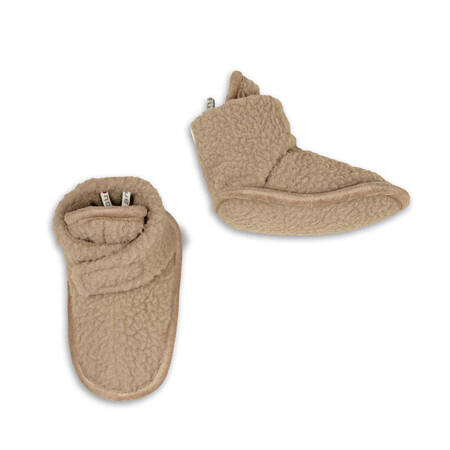 Lodger Buciki niechodki polarowe beżowe Teddy Fleece Beige 3-6m