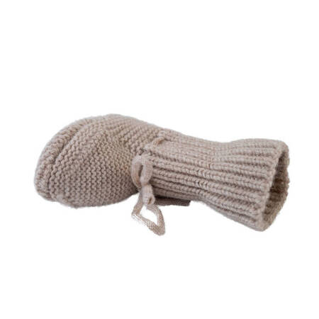 Lodger Buciki niechodki z wełny merino 100% jasnobeżowe Fleece Beige 0-6 m