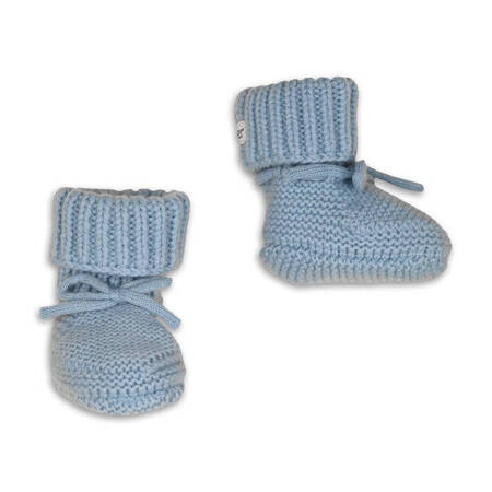 Lodger Buciki niechodki z wełny merino 100% niebieskie Blue Fogg 0-6 m