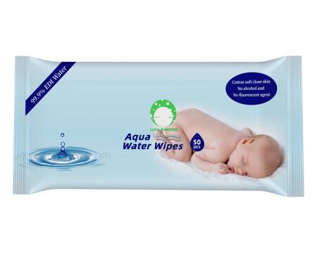 Luna Bambini, Chusteczki wodne Aqua Water Wipes, 4x50szt., miękkie zamknięcie