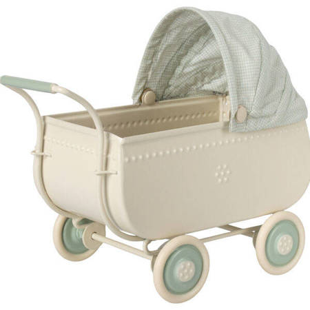 Maileg - Akcesoria - Pram, Micro - Blue