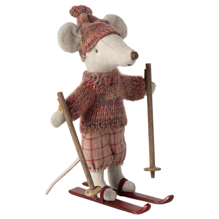 Maileg - Myszka - Winter mouse with ski set, Big sister - Rose