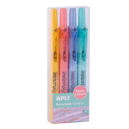 Markery wysuwane Apli Kids - 4 pastelowe kolory