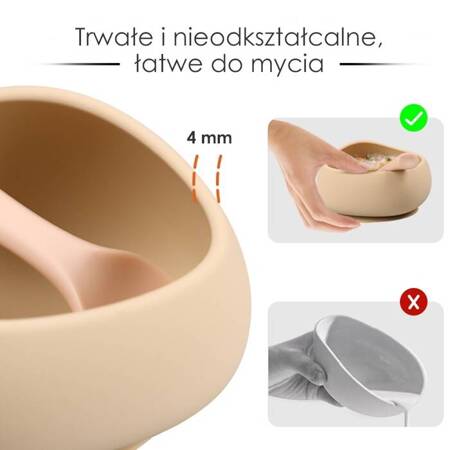 Mombella Miseczka z Przyssawką i Łyżeczka Light Brown