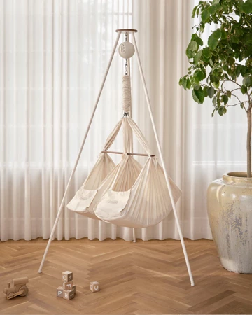 Moonboon Hamak niemowlęcy dla bliźniąt Classic Bundle -  Twin Baby Hammock + Silnik do kołyski Moonboon Motor Connect