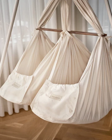 Moonboon Hamak niemowlęcy dla bliźniąt Classic Bundle -  Twin Baby Hammock + Silnik do kołyski Moonboon Motor Connect