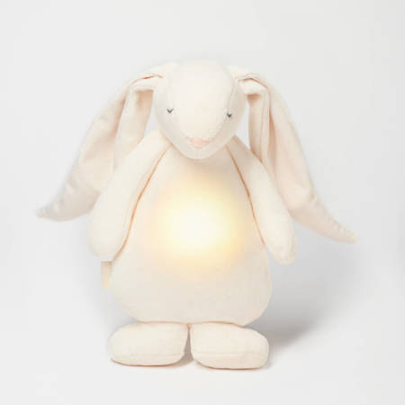 Moonie - Szumiący Królik z Lampką LED - Kolor Cream 28 x 16 x 10,5 cm