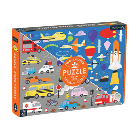 Mudpuppy Puzzle dwustronne 2w1 Środki transportu 100 elementów 6+