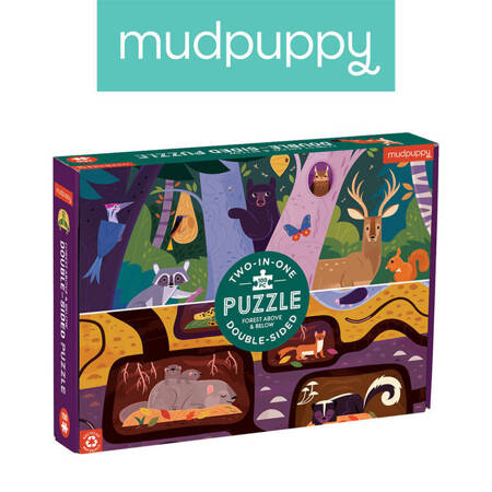 Mudpuppy Puzzle dwustronne Las nad i pod ziemią 100 elementów 6+