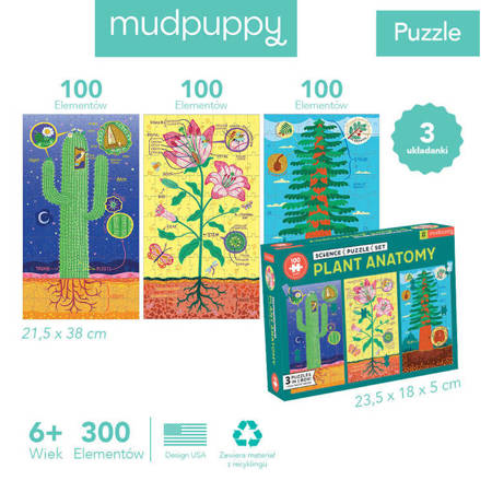 Mudpuppy Puzzle edukacyjne 3w1 Anatomia roślin 100 elementów 6+