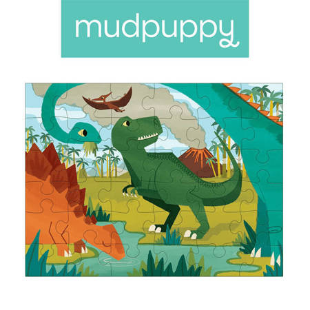 Mudpuppy Puzzle podróżne w woreczku Park dinozaurów 36 elementów 3+