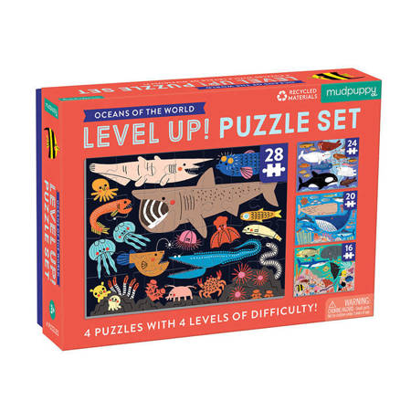 Mudpuppy Puzzle progresywne Oceany świata 16, 20, 24 i 28 elementów 3+