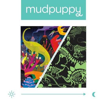 Mudpuppy Puzzle rodzinne świecące w ciemności Dinozaury 500 elementów 8+